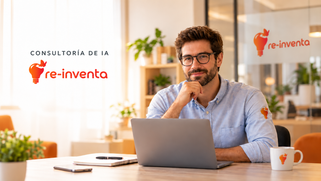 Consultoría tecnológica en IA de re-inventa: profesional trabajando en un proyecto de inteligencia artificial.